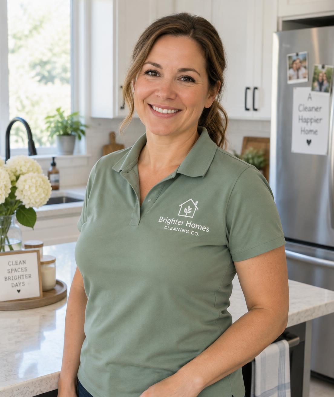 Sarah, owner of Brighter Homes Cleaning Co.